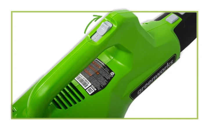 Кнопка включения Воздуходув имеет 2 режима работы. Перемещая кнопку включения, Вы сможете их менять.