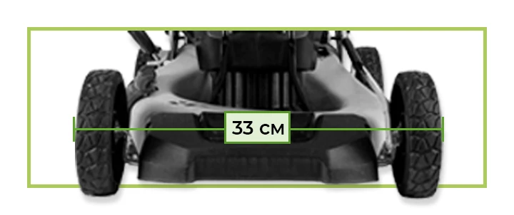 Ширина скашивания 33 см. Газонокосилка с шириной скашивания 33 см.