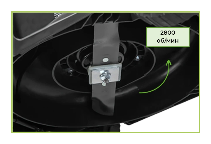 Скорость вращения ножа Скорость вращения ножа 2800 оборотов в минуту.