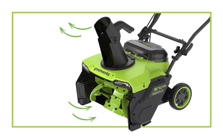Снегоуборщик аккумуляторный бесщеточный Greenworks GD40STX2K5, 40V