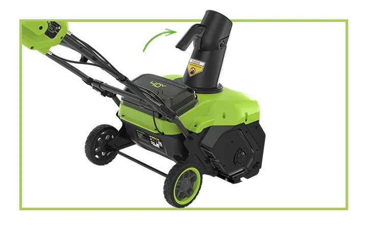 Регулировка угла выброса Регулировка выполняется дефлектором с отклонением до 45°