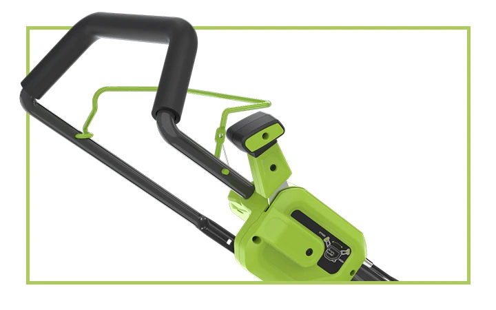 Верхняя рукоять прорезинена, это предотвратит скольжение рук во время работы